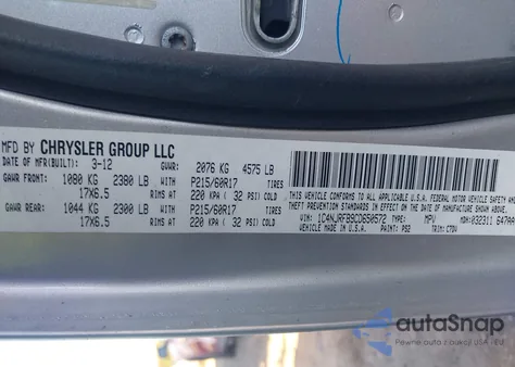 2012 Jeep Patriot Latitude из США, поврежденный, VIN 1C4NJRFB9CD650572